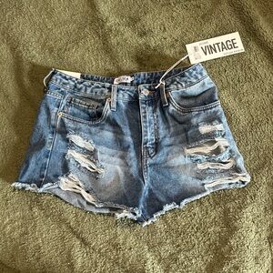 Distressed Denim Shorts